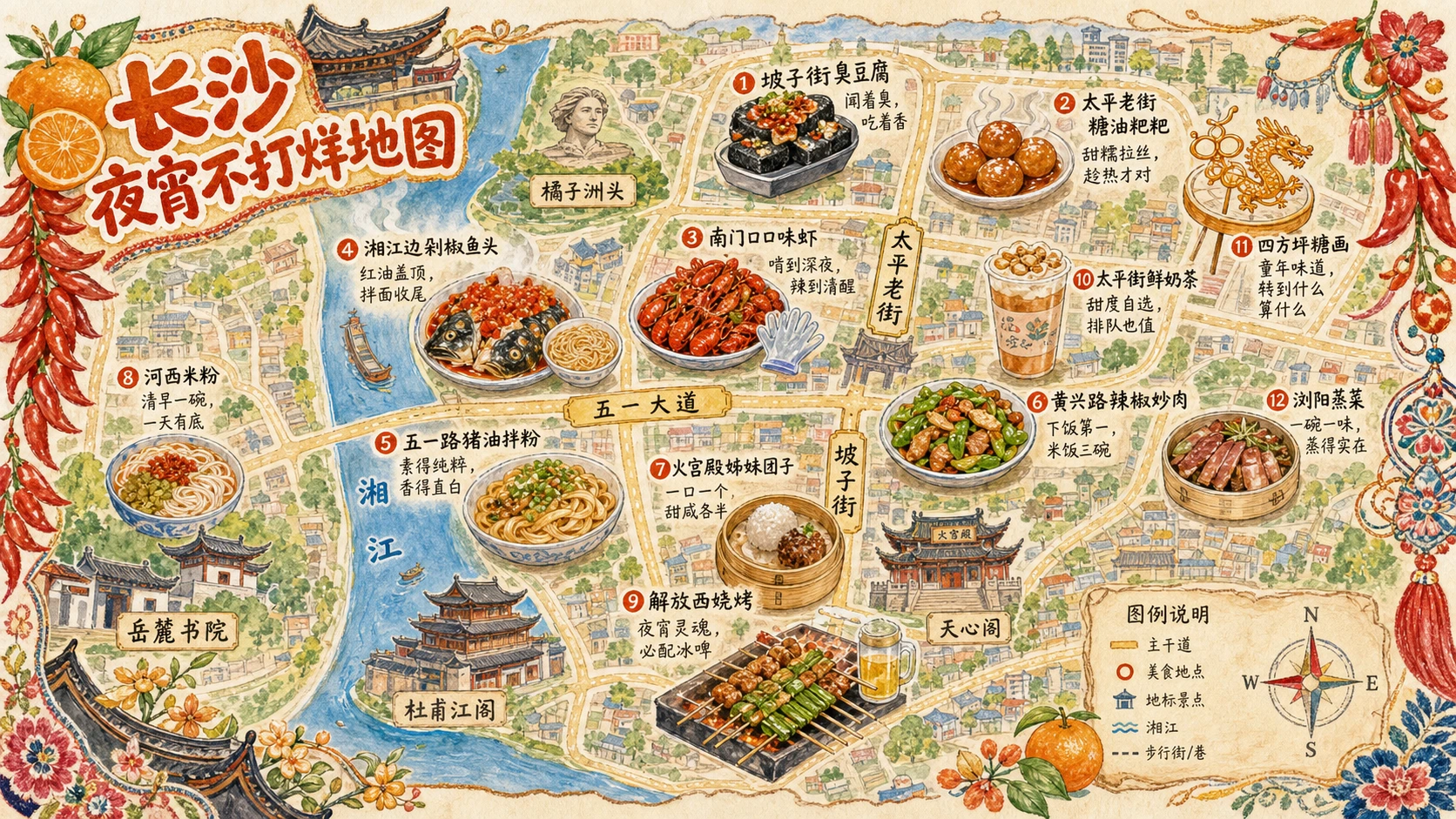 城市手绘美食地图