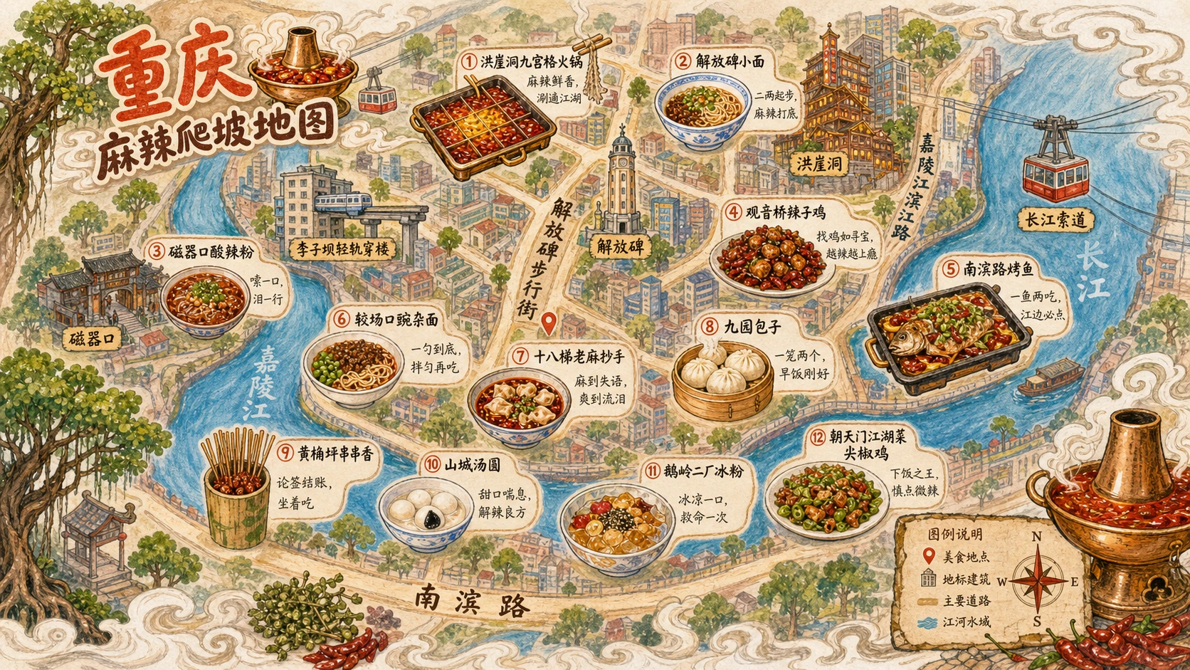 城市手绘美食地图