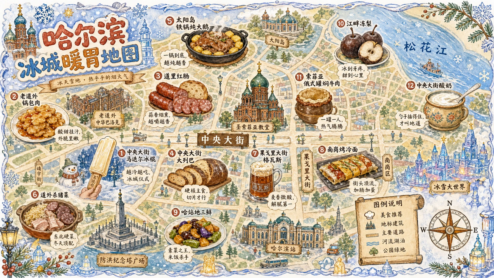城市手绘美食地图