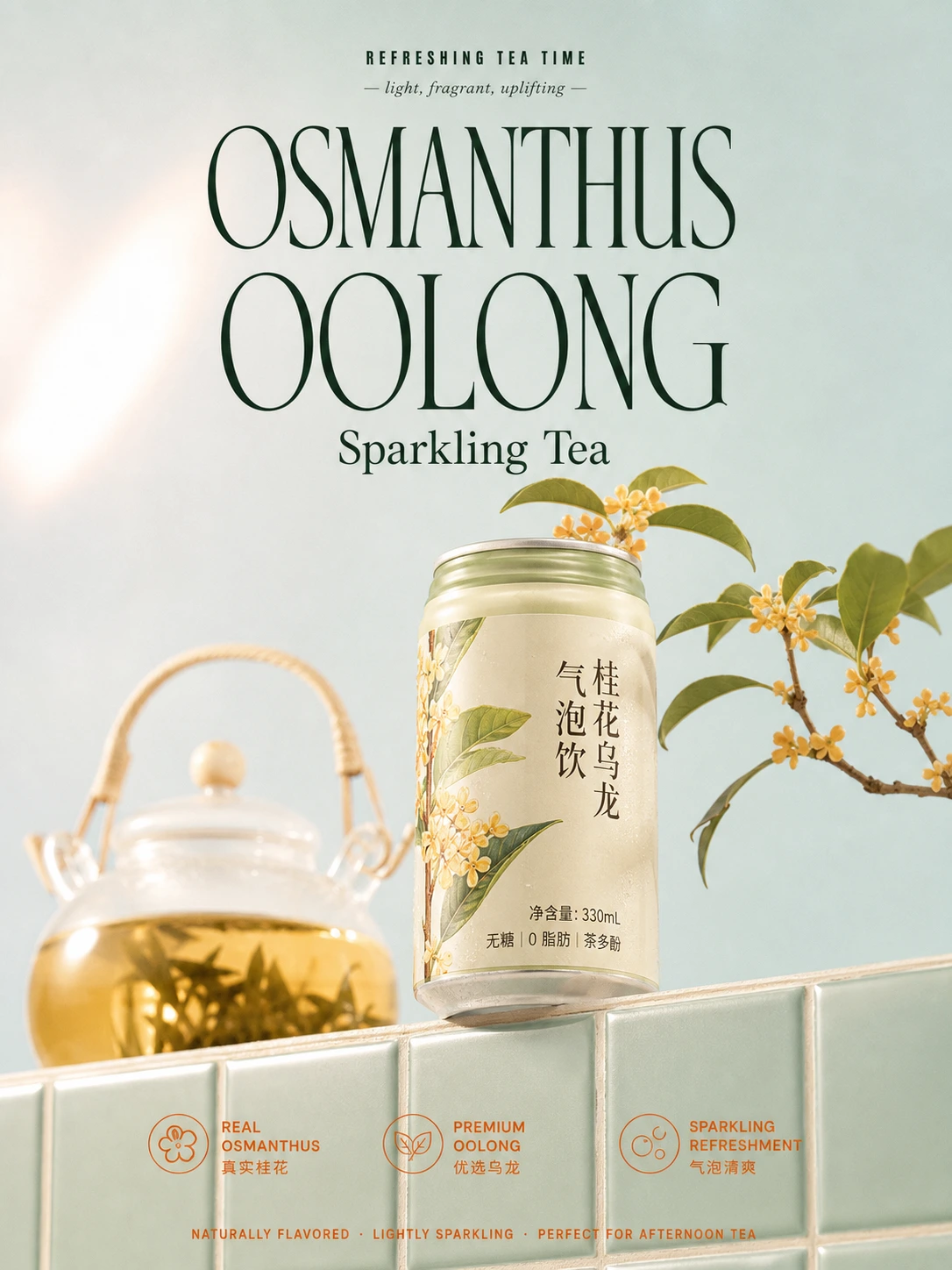 桂花乌龙气泡饮