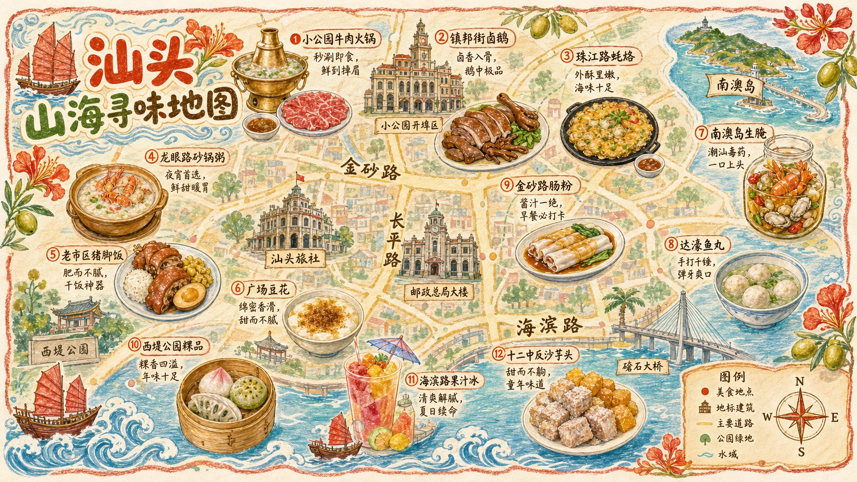 城市手绘美食地图