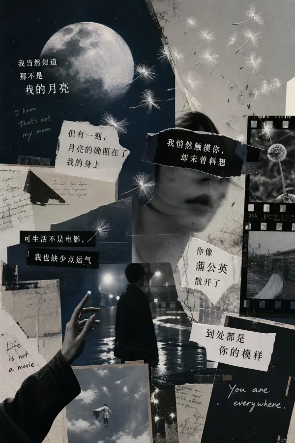 诗歌解构拼贴海报